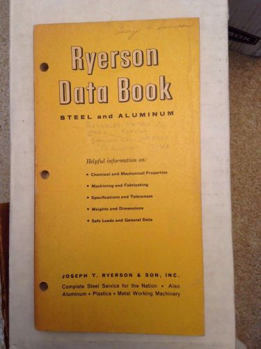 Ryerson Data Book Steel And Aluminum, 1960
