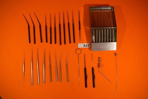 Lot of Richards Pterygomaxillary Elevators, with Probes, Picks &amp; Suction Tubes