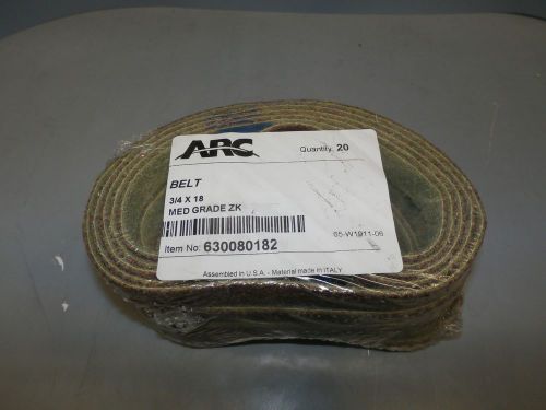 New 20 Pack ARC ABRASIVES 630080182 Sanding Belt,3/4Wx18 L,NonWoven,AO,Med