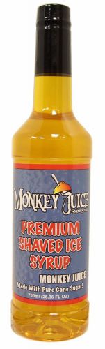 Monkey Juice Snow Cone Syrup - Made with PURE CANE SUGAR - Monkey Juice Brand