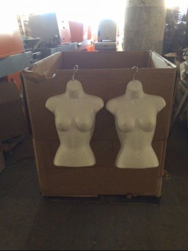 Body forms white plastic hanging 1/2 female womens 120pc clothing mannequins for sale