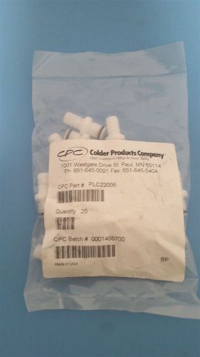 New pack of 25 colder in-line hose barb coupling insert 3/8 id fitting plc22006 for sale