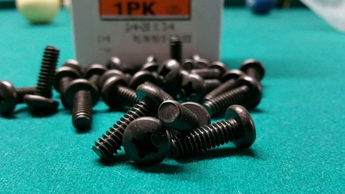 Qty: 25 phillips pan head machine screws black oxide 1/4 - 20 x 3/4 ss 18-8 for sale