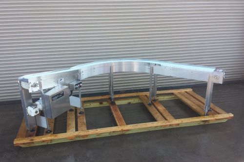 Aps 8” wide ss conveyor with white food grade plastic belt, conveying for sale