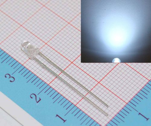 1000pcs 5mm white led, round top water clear lamp diode long feet for sale