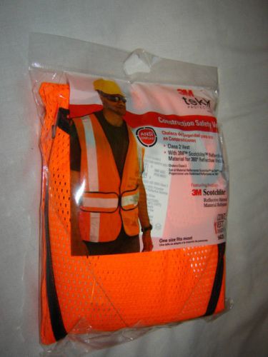 3m orange construction safety vest tekk scotchlite reflect material never tear for sale
