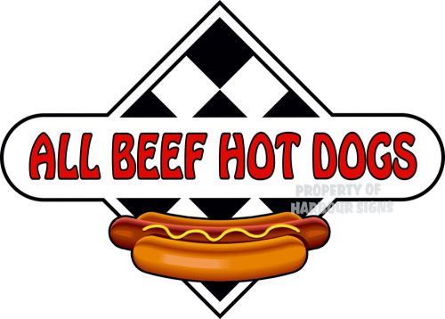 All Beef Hot Dogs 14&#034; Hotdogs Restaurant Concession Food Truck Vinyl Sticker