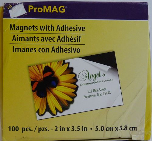 ProMAG 100pc BUSINESS CARD MAGNETS Self-Adhesive Magnetic