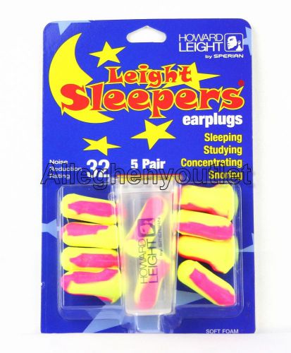 30 Pair Howard Leight Sleepers Pre-Shaped Soft Foam Earplugs w Carrying Cases