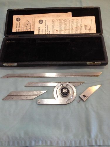 Vintage 1943 starrett #359 universal bevel protractor original case complete for sale