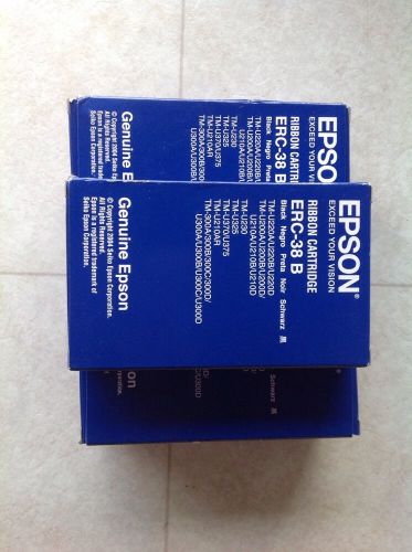 Lot Of 5 Genuine Epson ERC-38B Black Printer Ribbon Cartridges