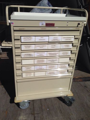 Harloff medication cart vlt216box 216 dose capacity with locking narcotics box for sale
