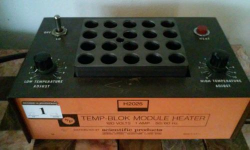 Scientific Products Laboratory Temp-Blok Module Heater H2025, 120V 1A 50/60Hz