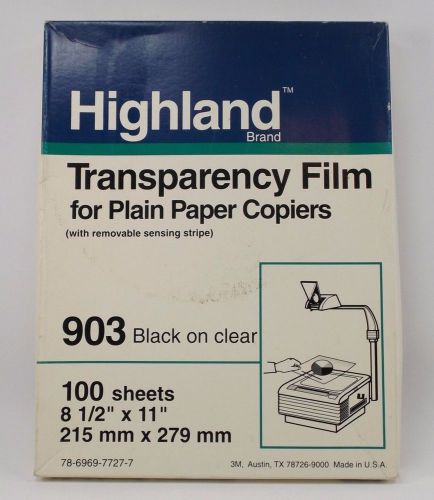 Highland Transparency Film for Plain Paper Copiers 903 Black on Clear