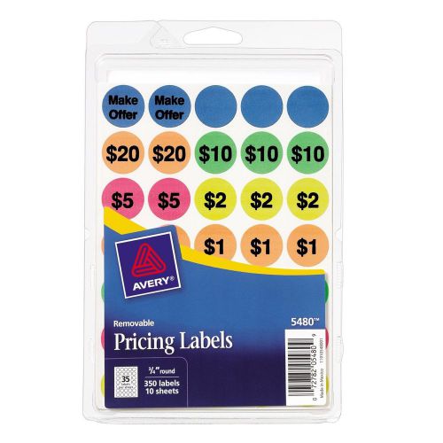 Avery Preprinted Removable Garage Sale Labels  0.75 Inches Round Pack of 350 ...