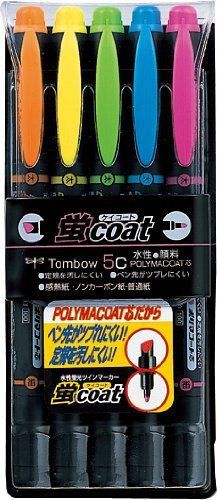 Dragonfly - Tombow Kei Coat Double-Sided Highlighter - 5 Color Set