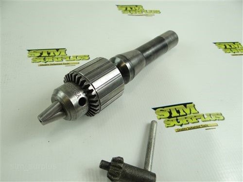 Jacobs model 33 drill chuck 1/4&#034; cap r8 shank &amp; key for sale