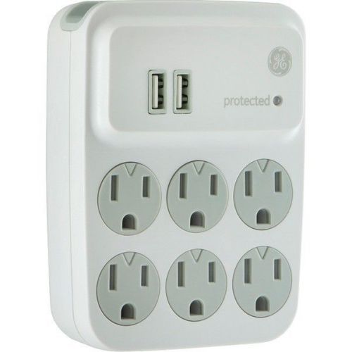 Ge 25797 surge protector 6 outlet w/2 usb charging ports for sale