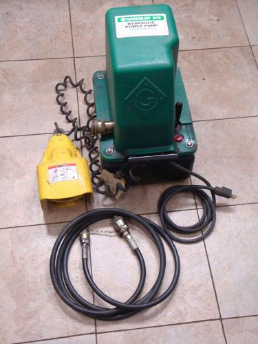 975 greenlee hydraulic power pump w/ hose &amp; foot pedal for sale