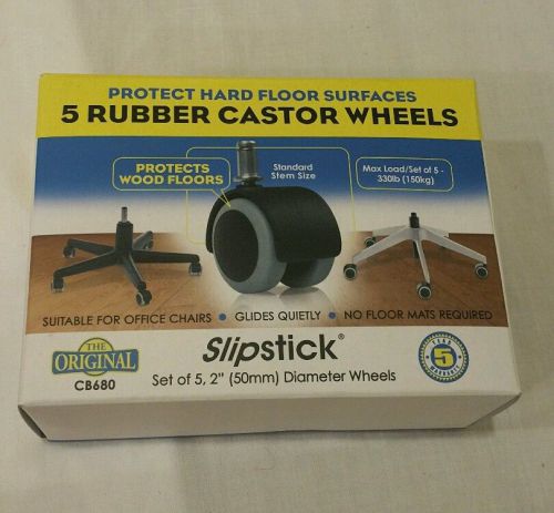 Slipstick rubber caster wheels set of 5 cb680