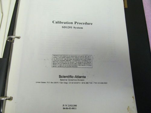 Scientific atlanta sd1201 system calibration procedure manual for sale