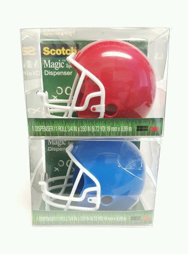Scotch RED &amp; BLUE 2 Pack Football Helmet Shaped Magic Tape Dispenser