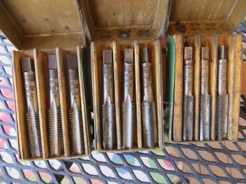 Morse hand taps 3 sets 9/16 12 - 9/16 18 - 1/2 20 total of 9 taps 3 sets w boxes for sale
