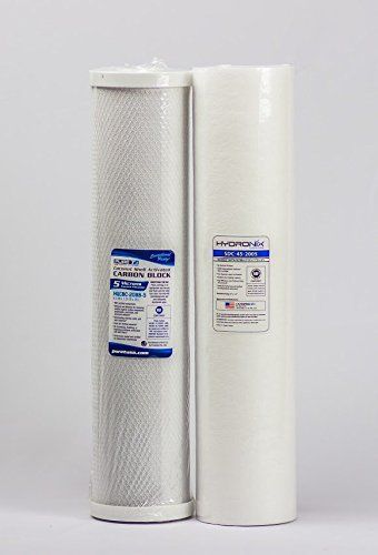 2 BIG BLUE WATER FILTER SEDIMENT &amp; CARBON BLOCK 4.5 X 20&#034;