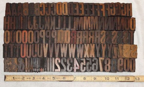 Large 8 Line 1.33&#034; Hamilton Gothic Condensed Letterpress Wood Type 121 pc