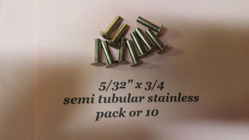 10 pack of Semi Tubular Stainless RIVETS  5/32&#034; x 3/4&#034; antique slot machine