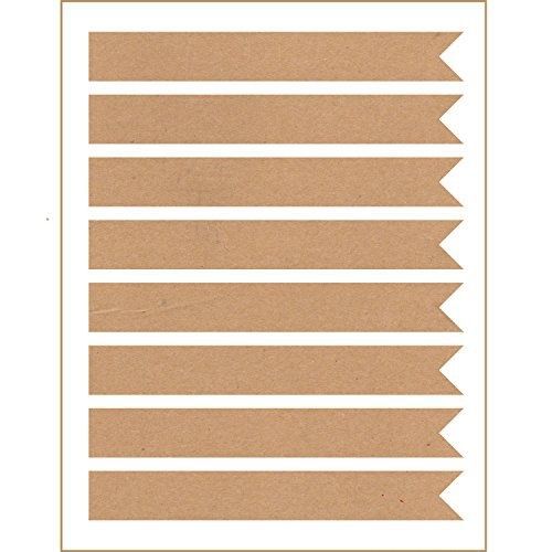 Dashleigh 40 printable long flag labels, 7.5&#034; x 1&#034; inches, kraft for sale