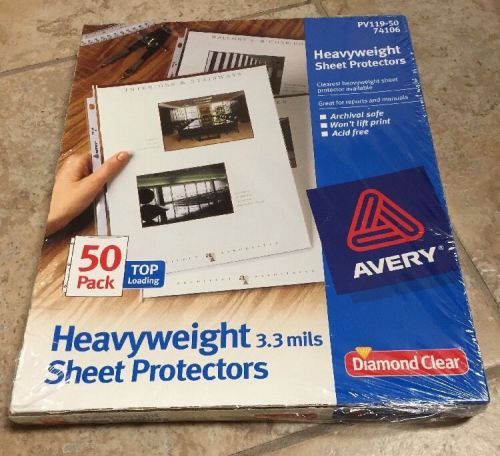 Avery Diamond Clear Heavyweight Sheet Protectors, Acid Free, Box of 50 (74106)