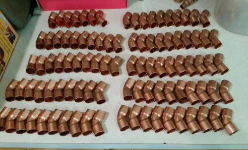 Mueller  3/4&#034; copper 45 elbow lot of 96 for sale