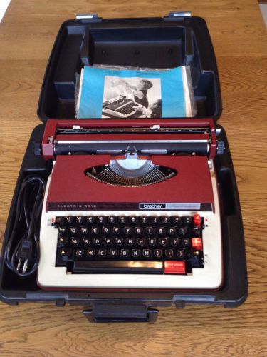 Brother Electric Typewriter Red Typewriter, Model 3512, Power Carriage 12