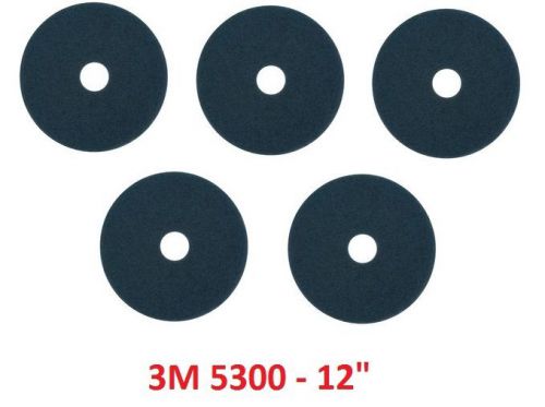Pack of 5 - 3m nylon/polyester fiber 5300 cleaner pad, blue, 12&#034; model 08405 for sale