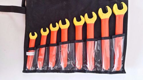 Cementex 1000v insulated 8-piece insulated open end wrench set with roll pouch for sale