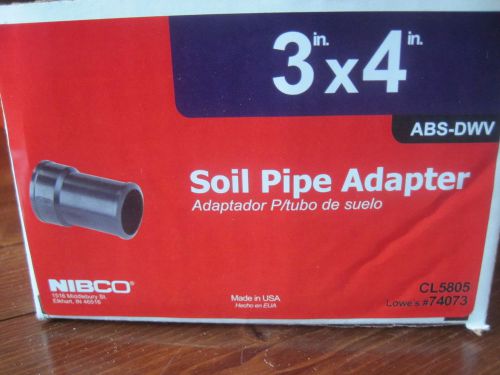 Nibco 3 in x 4 in ABS Soil Pipe Adapter CL5805 74073 adaptor hub Proline dwv