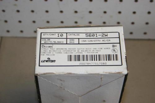10 pack leviton 5601-2w decora rocker switch single-pole white nib for sale