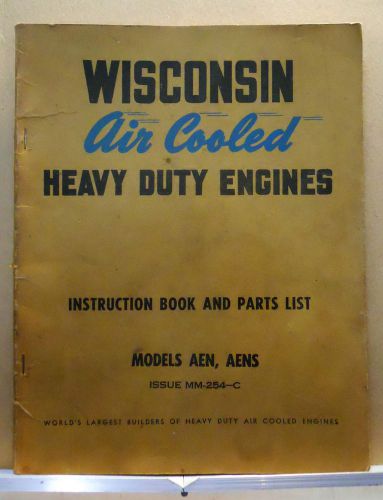 vint. WISCONSIN AIR COOLED HD ENGINES INST. book &amp; PARTS LIST  MODELS  AEN~AENS