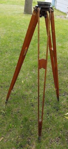 Vintage W &amp; L E Gurley Adjustable Wood Survey Tripod