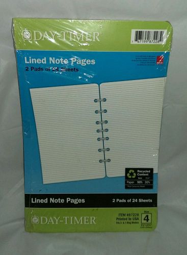 Brand New! Day timer Lined Note Pages 2 Pads of 24 sheets Size 4 Free Shipping!!