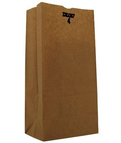 Duro Grocery Bag, Kraft Paper, 4 lb Capacity, 5&#034;x3-1/3&#034;x9-3/4&#034; 500 ct, ID# 18404