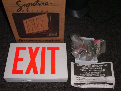 Lithonia lighting  lesw1r120/277eln les 120/277 eln led exit sign for sale