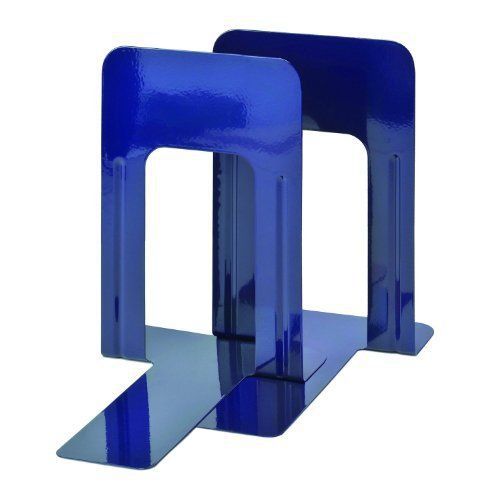 Bookends Deluxe Steel 9 Inch 1 Pair Cobalt Blue Workspace Organizers Book