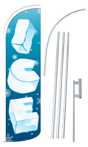 Ice Extra Wide Windless Swooper Flag Jumbo Banner Pole /Spike