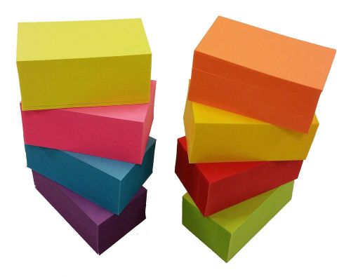 Debra Dale Designs - Blank Flash Cards - 3.5 x 2 Inches - 8 Bright Colors - Box