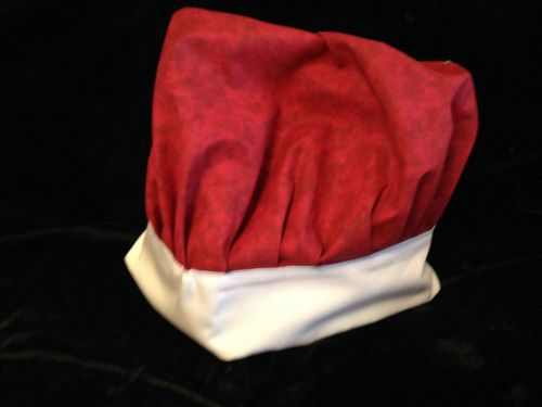 Red and white Chef hat, Christmas themed size med (26&#034;)