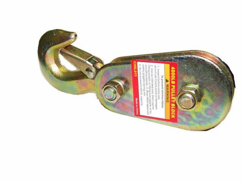 4000lb 1/4&#034; lifting pulley winch hoist block hook w/ safety clip for 4mm cable for sale