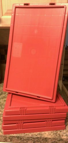 Qty 6 lid181 for stack and nest shipping containers snt180, snt185, red new for sale