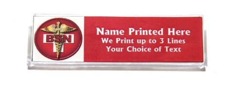 Nurse BSN Caduceus Custom Name Tag Badge ID Pin Magnet for Nurses Nursing Grads